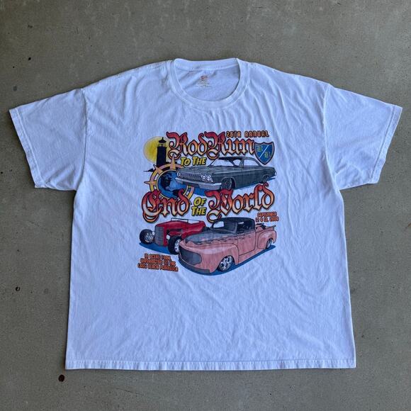 Vintage Washington Ocean Park Hot Rod 2009 Car Show ONP White Shirt Size 2XL - Picture 1 of 7